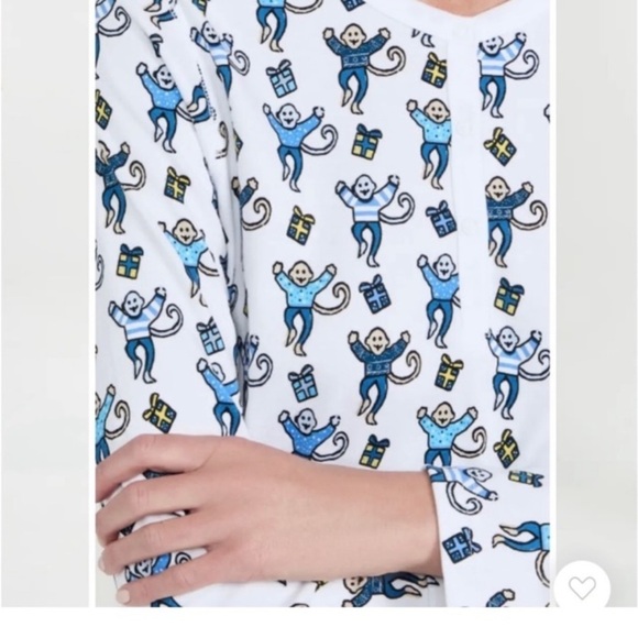 Roller Rabbit Monkey Nights 100% Cotton Pajama Set L Luxury Monkey Novelty Print - Picture 3 of 16
